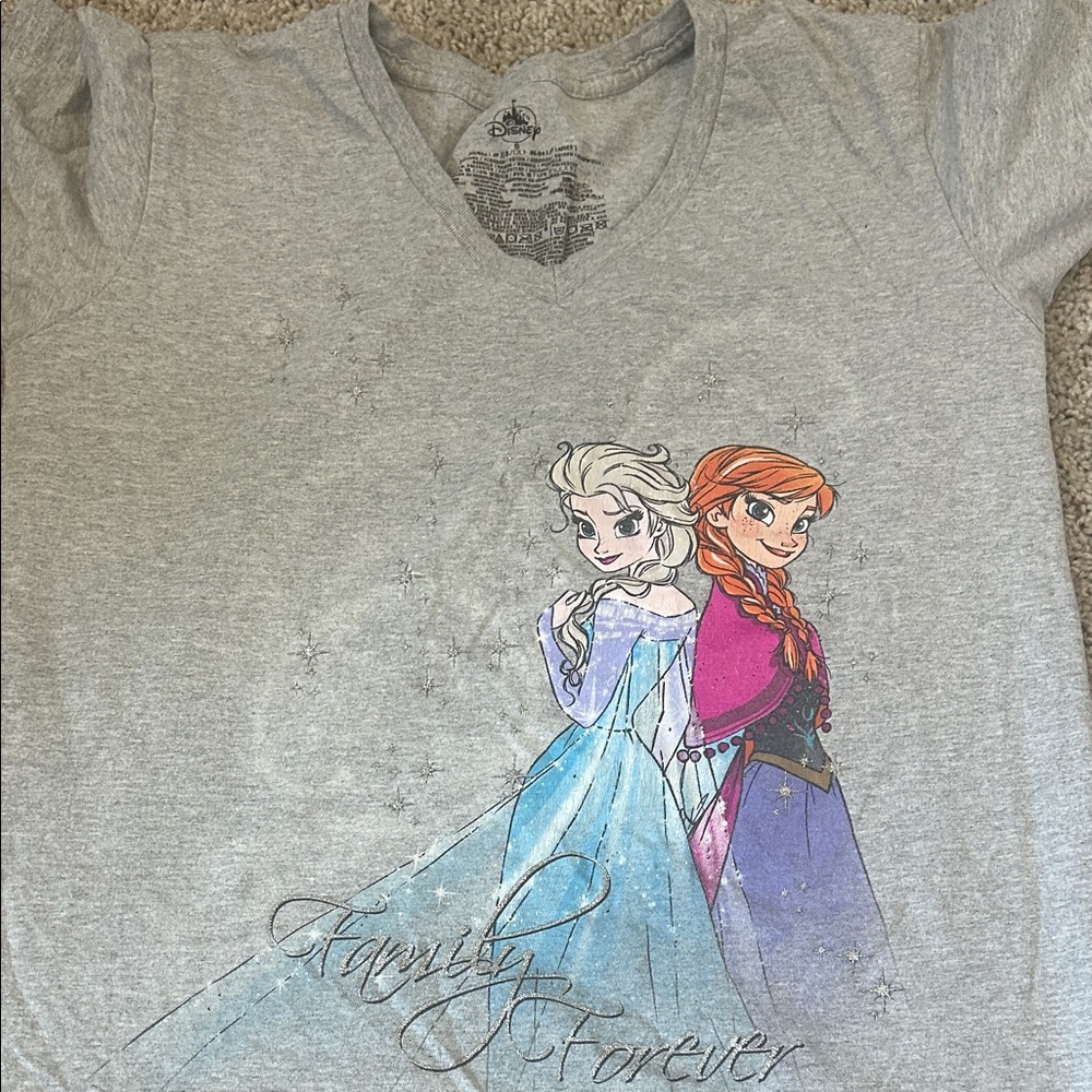Disney Frozen Gray T-Shirt with Elsa and Anna